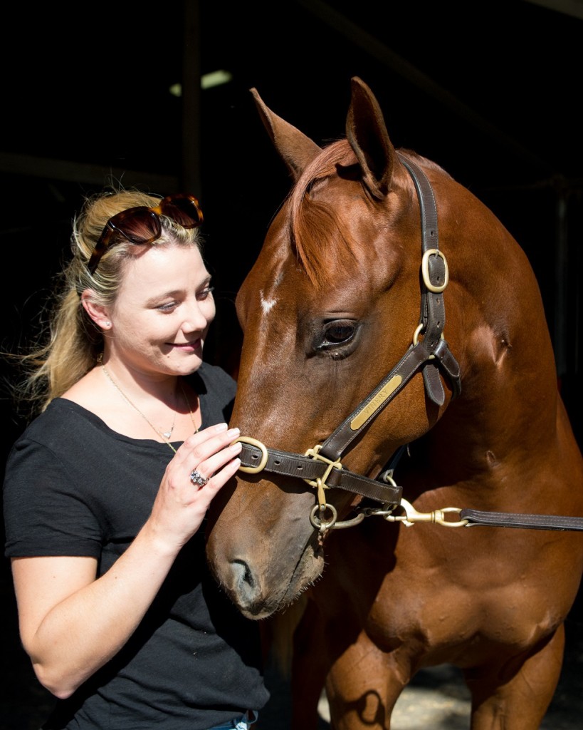 GOLDEN PEDIGREEKate Johnson with the Sepoy colt at NewmarketPhoto: Sharon Chapman / Fast Track Photography
