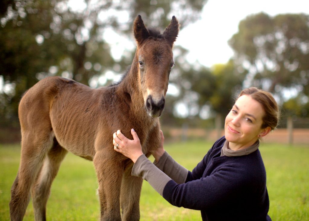 MUNGRUP GODSENDClaire Dawson with the filly by Playing GodPhoto / Ann Croucher